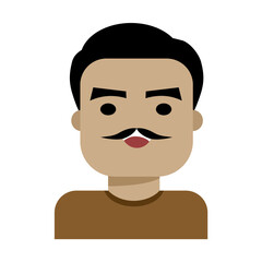 flat design illustration of adult with mustache