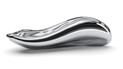 Elegant and Streamlined Metallic Sculpture with a Smooth Glossy Surface and Undulating Sinuous Form in Monochromatic Tones Showcasing the Beauty of Modern Minimalist Design and Industrial