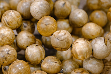 Round wooden beads, handmade bracelet, rosary or necklace