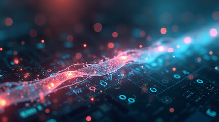 Obraz premium The Digital Synapse: A Microphotographic Dive into Programming's Core