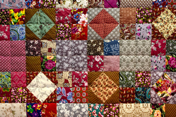 Traditional patchwork quilt or throw or rug