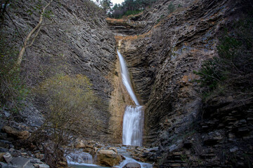 waterfall in the mountains