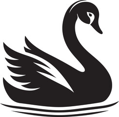 Obraz premium Elegant Black Swan Silhouette Logo Design for Business
