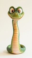 Fototapeta premium Tiny cute adorable baby snake illustration style character