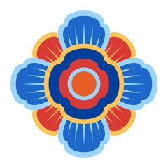 traditional geometric pattern icon symbol for decoration flat design