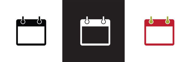 Appointment Desk Calendar Icon. Rolled Notebook Pictograph. Time Management Note. Calendar  Button for Web and App in Glyph Style. Vector illustration. isolated on white and black background. EPS 10