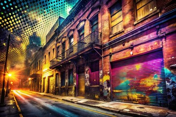 Obraz premium Grunge Halftone Texture Long Exposure Photography: Abstract Urban Decay Photo