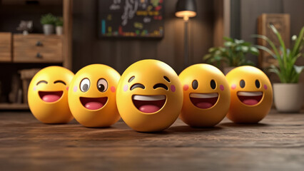 Emoji, Emoji image - 3D Visual Design Concept - Social Media Background.