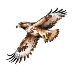 Obraz premium a close-up photo of a red-tailed hawk in flight, realistic, hyper-detailed, intricate feather textures, sharp focus, vibrant colors, photorealistic, cinematic lighting, dramatic pose