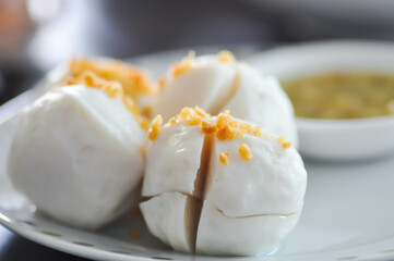 fish balls with fried garlic ,fishballs