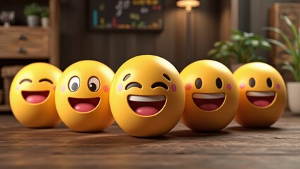 Emoji, Emoji image - 3D Visual Design Concept - Social Media Background.