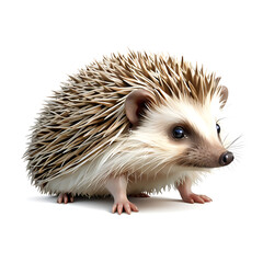 Obraz premium a cute, furry hedgehog, close-up, hyper-realistic, detailed texture, photorealistic, sharp focus