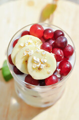 yogurt with grape and banana