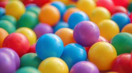 Obraz premium Colorful plastic balls in a vibrant and playful arrangement