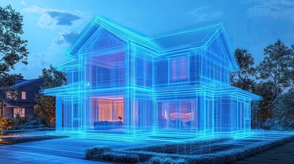 An exterior X-ray scan of a house 