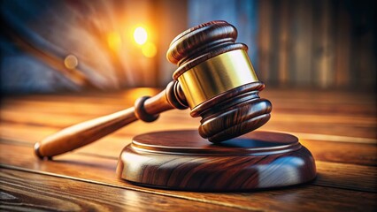High-Resolution Supreme Court Gavel Image: Legal Justice Symbol, Judicial Power, Courtroom Photo