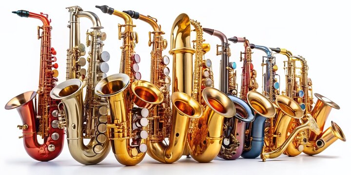 High-Resolution Saxophone Collection: Isolated Musical Instruments Images