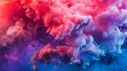 Fototapeta premium Colorful Smoke Clouds in Vibrant Shades of Pink and Blue