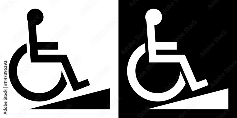 Fototapete ofvs764 OutlineFilledVectorSign ofvs - wheelchair ramp vector icon . access sign . disabled person . isolated transparent . outline and filled version . AI 10 / EPS / PNG . g12110