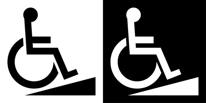 ofvs764 OutlineFilledVectorSign ofvs - wheelchair ramp vector icon . access sign . disabled person . isolated transparent . outline and filled version . AI 10 / EPS / PNG . g12110