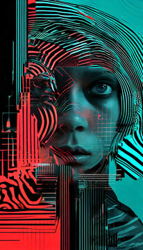 Psychedelische Abstraktion Ein Blick aus einer Parallelwelt 9х16. Hintergrund f&uuml;r das Design 3.