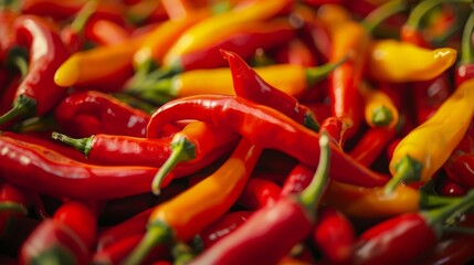 Red Chili Peppers in a Vibrant Food Display