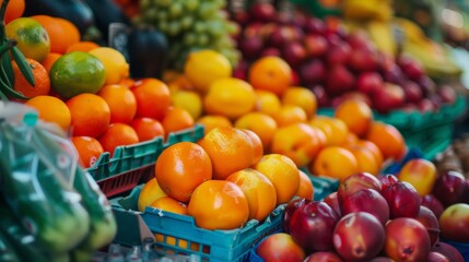 Fresh Vegetables at a Farmers Market Display