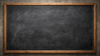 Empty dark slate chalkboard with a rustic wooden frame, perfect for adding your own message or design.