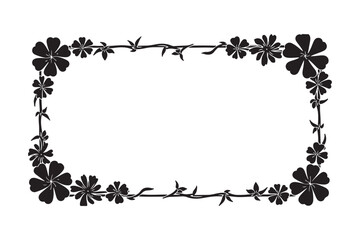 Elegant Floral Silhouette Frame Set