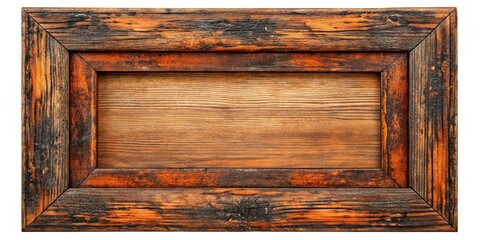 Rustic Weathered Wooden Frame with Blank Space for Text or Image Ideal for Vintage Design Projects