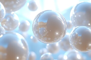 Fototapeta premium Abstract Illustration of Floating, Shimmering Spheres
