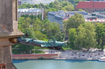 Landscape of Wroclaw, Poland. View from the Archdiocese of Wrocław  located in the Cathedral Island