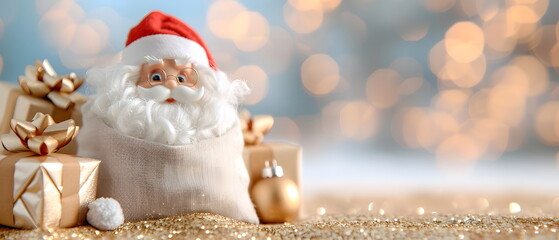 Merry Christmas and Happy New Year concept holiday vacation winter greeting card with text