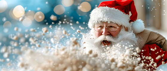 Merry Christmas and Happy New Year concept holiday vacation winter greeting card with text