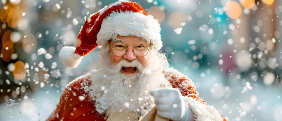 Merry Christmas and Happy New Year concept holiday vacation winter greeting card with text