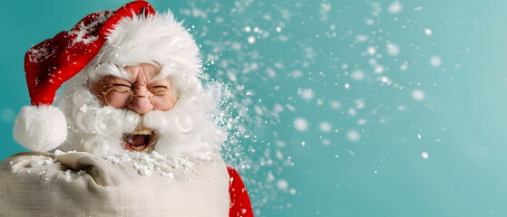 Merry Christmas and Happy New Year concept holiday vacation winter greeting card with text