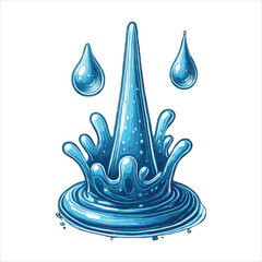 Blue water drop and splash vector free download
