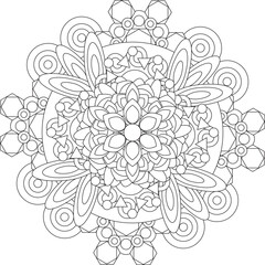 Adult Coloring Page Intricate Circular Pattern Zentangle