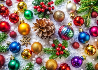 Festive Snowy Christmas Decor - Vibrant Holiday Cheer