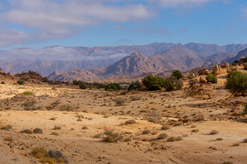 Moroccan High Atlas Mountains seen from the town of Tafraoute