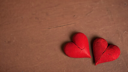 Fototapeta premium two broken hearts on blank