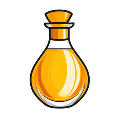 yellow icon of Perfume isolated on a transparent background Minimalist flat icon, vector logo style sign clipart on a no background png