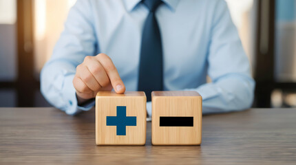 Businessman Chooses the Positive Option, Representing a Decision