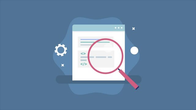 Website SEO description, Writing website description for search engine optimization, SEO marketing, Website caption. Animation video clip.