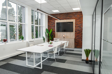 Empty modern business room for meetings