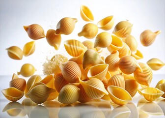 Striped Pasta Falling Double Exposure