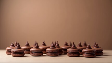 Minimal macaroons mocha mousse background, this is a chocolate-brown shade. 