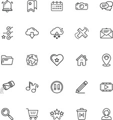 Universal Line Icons Notifications, Media, Web, and More