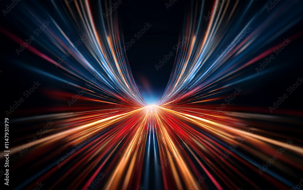 Aufkleber a blinding burst of light streaks outwards from a central point in an abstract representation of spe