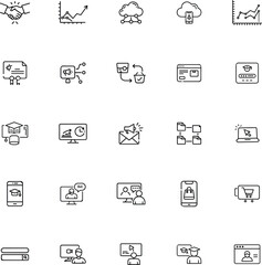 Digital Marketing Strategy Growth, Cloud, Ecommerce, and Collaboration Icons